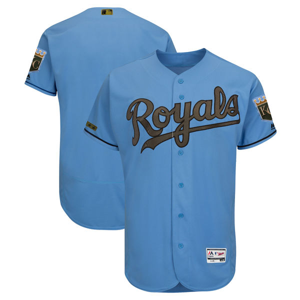 Men's Kansas City Royals Blank Blue 2018 Memorial Day Flexbase Stitched MLB Jersey